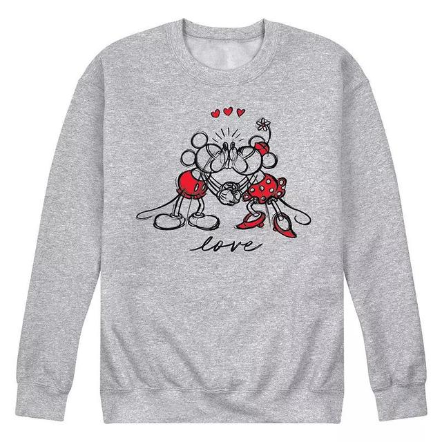 Disneys Mickey Minnie Sketch Mens Fleece Sweatshirt Product Image