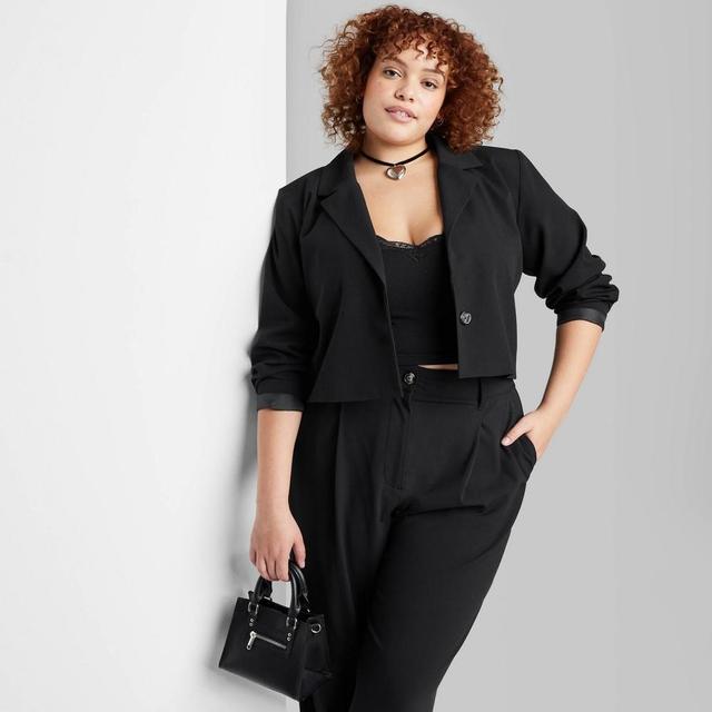 Womens Cropped Blazer - Wild Fable Black 3X Product Image