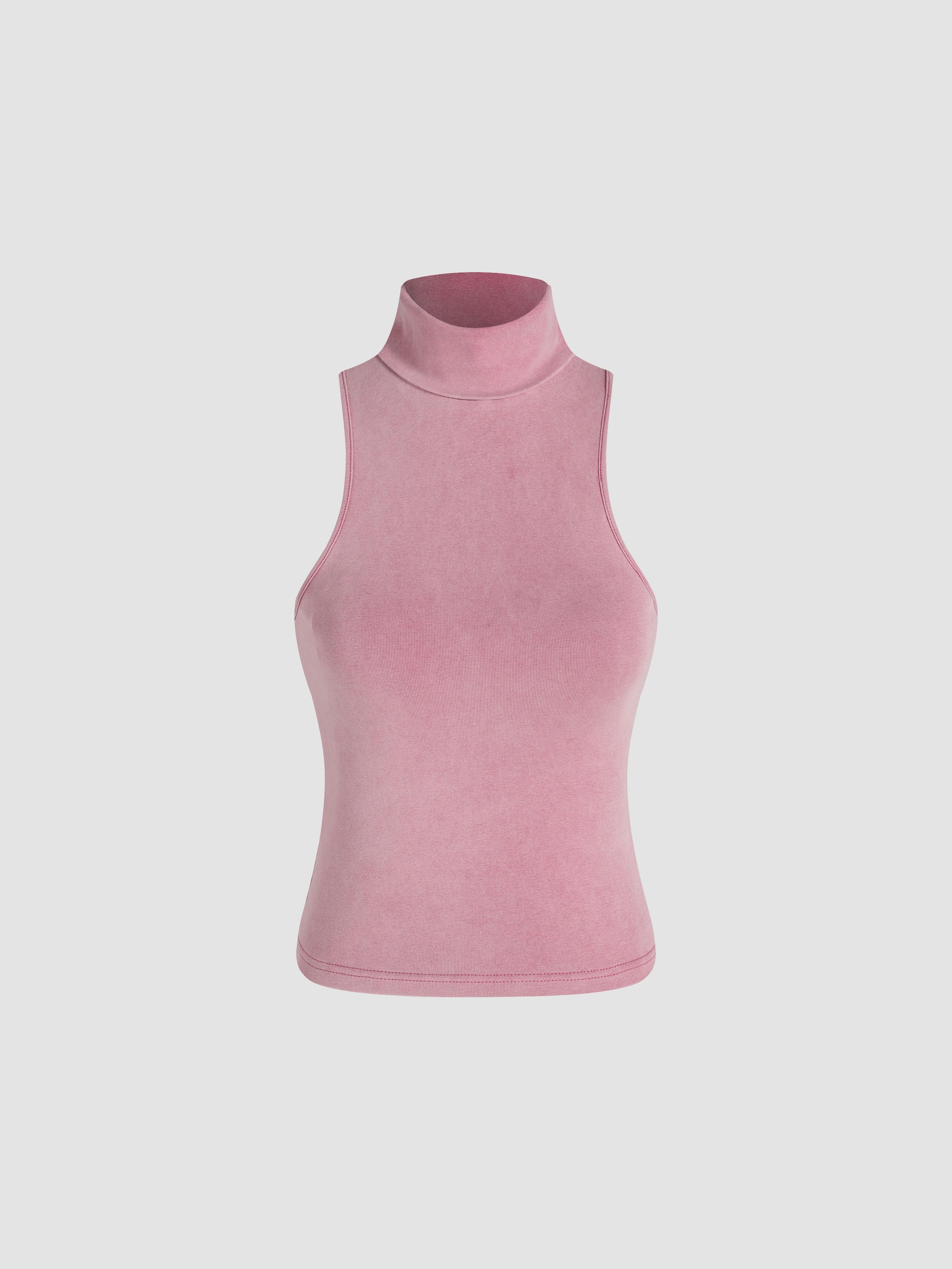 Solid High Neck Tank Top Product Image