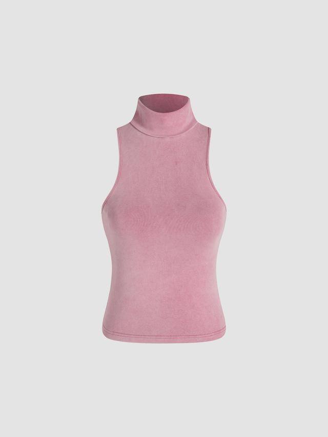 Solid High Neck Tank Top Product Image