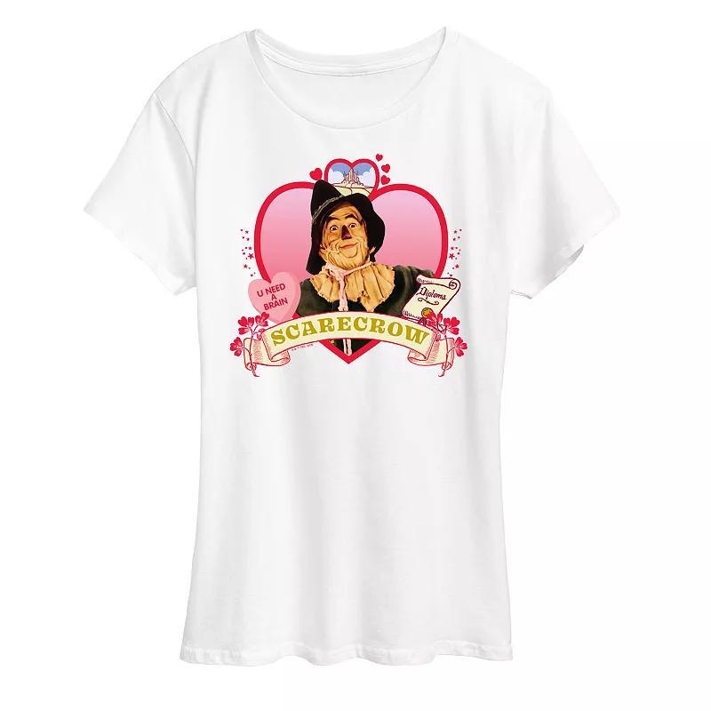 Womens Wizard of Oz Heart Scarecrow Graphic Tee, Girls Heather Grey Product Image