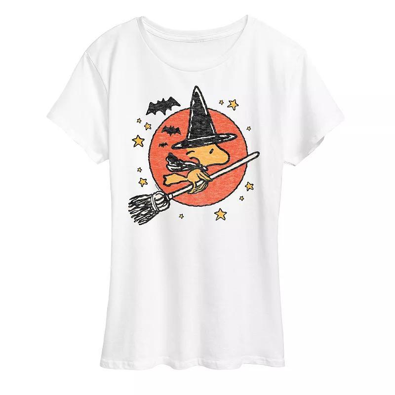 Hybrid Peanuts Womens Tee Shirts WHITE Peanuts Woodstock Witch Graphic Tee - Women & Plus Product Image