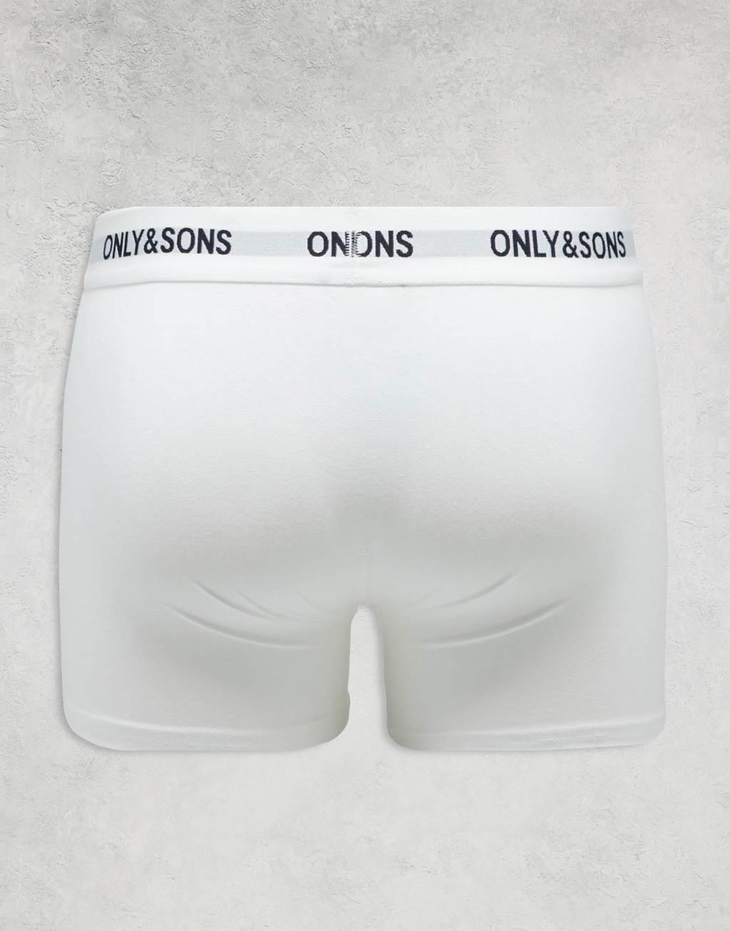 ONLY & SONS 7 pack briefs in black gray navy & white Product Image