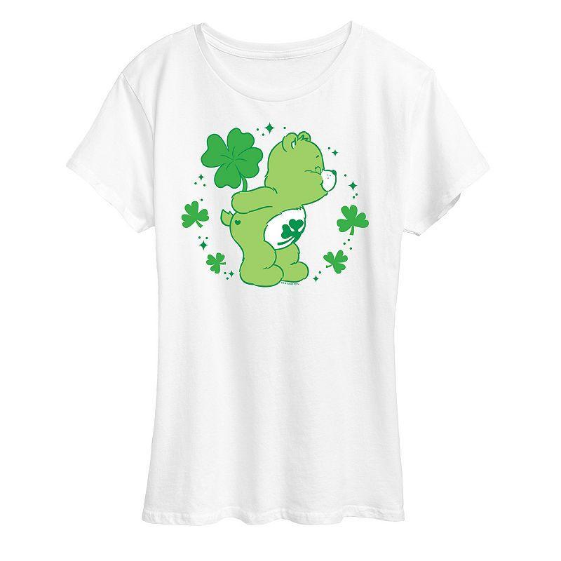 Womens Care Bears Shamrock Graphic Tee Black Product Image