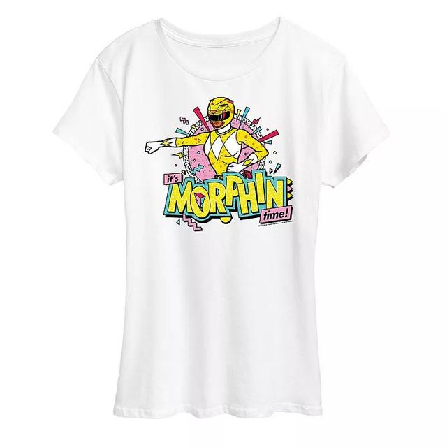 Womens Power Rangers Morphin Yellow Graphic Tee Grey Gray Product Image