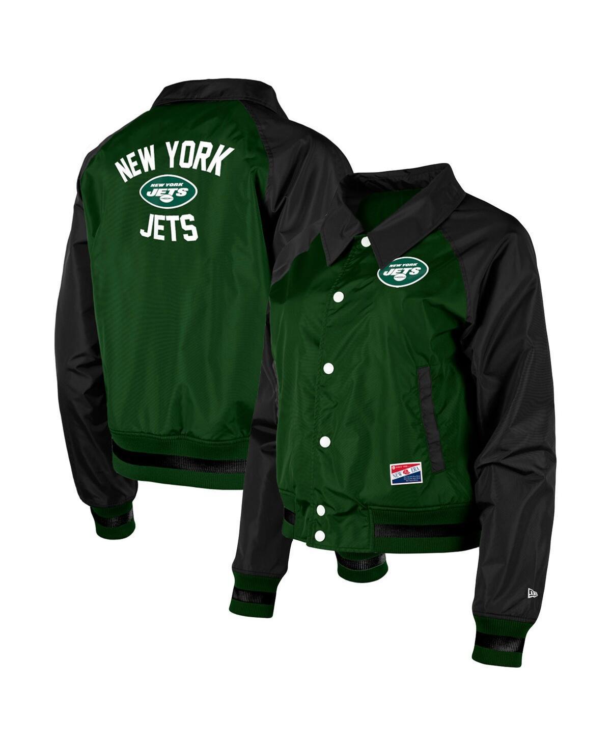 Womens New Era New York Jets Coaches Raglan Full-Snap Jacket Product Image