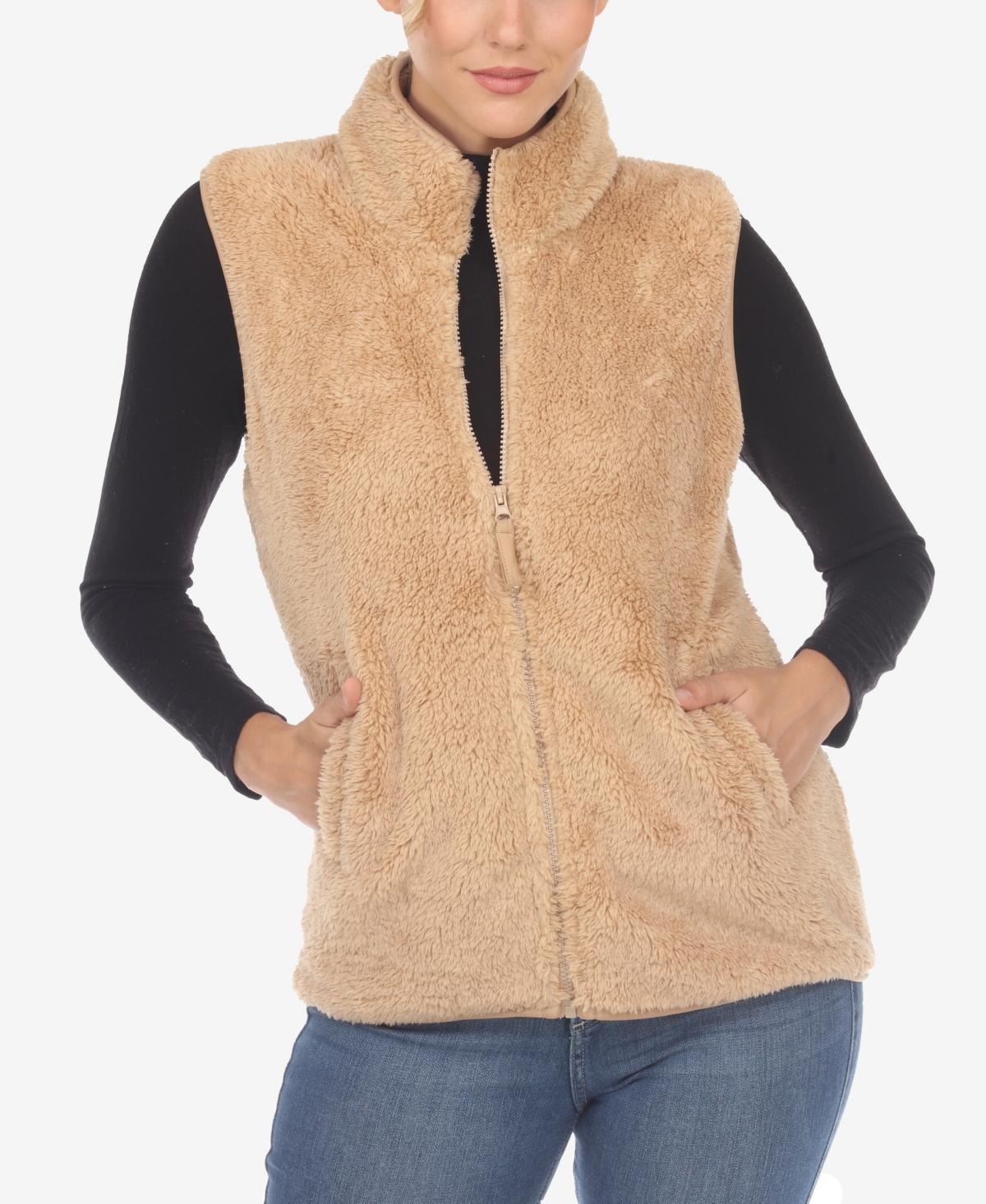 White Mark Womens Zip Up Sherpa Vest Product Image