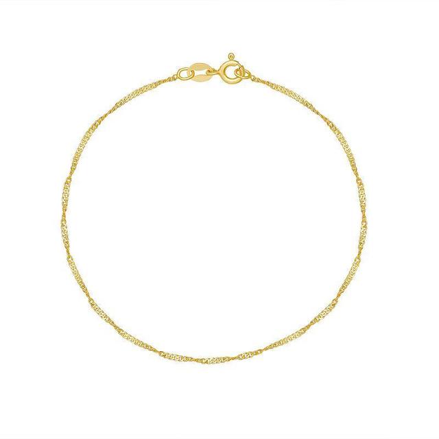 PRIMROSE 18k Gold Over Silver Twisted Cable Chain Bracelet, Womens Gold Over Sterling Product Image