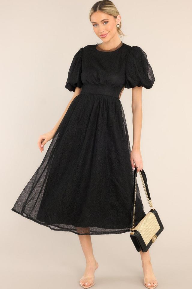 Simply Her Black Lace Midi Dress Product Image