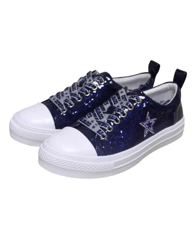 Womens Cuce Navy Dallas Cowboys Team Sequin Sneakers Product Image