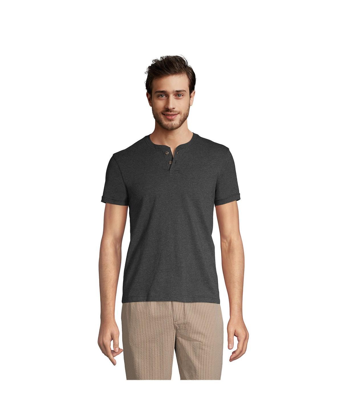 Lands End Mens Short Sleeve Super-t Henley T-Shirt Product Image