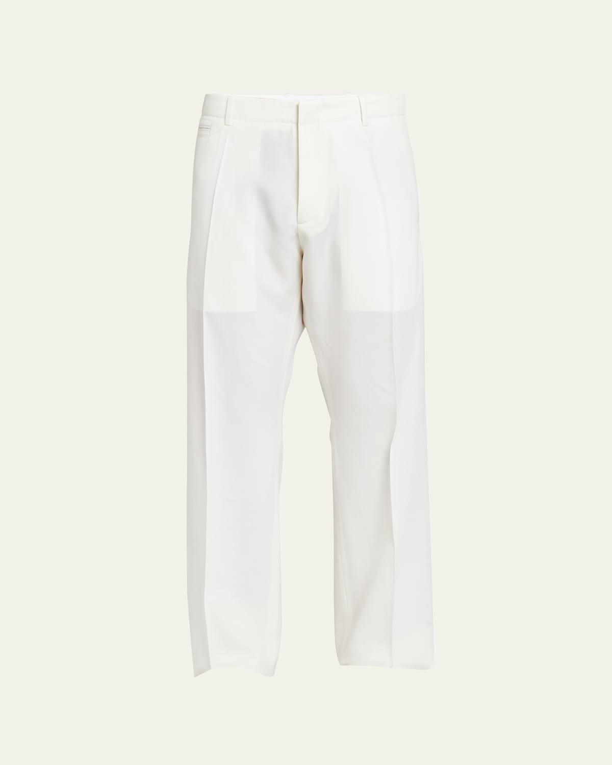 Mens Grain de Poudre Straight-Leg Trousers Product Image