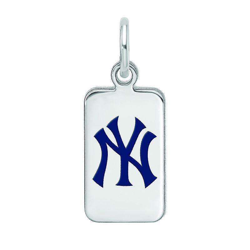 LogoArt Sterling Silver New York Yankees Enameled Tag Pendant, Womens Product Image