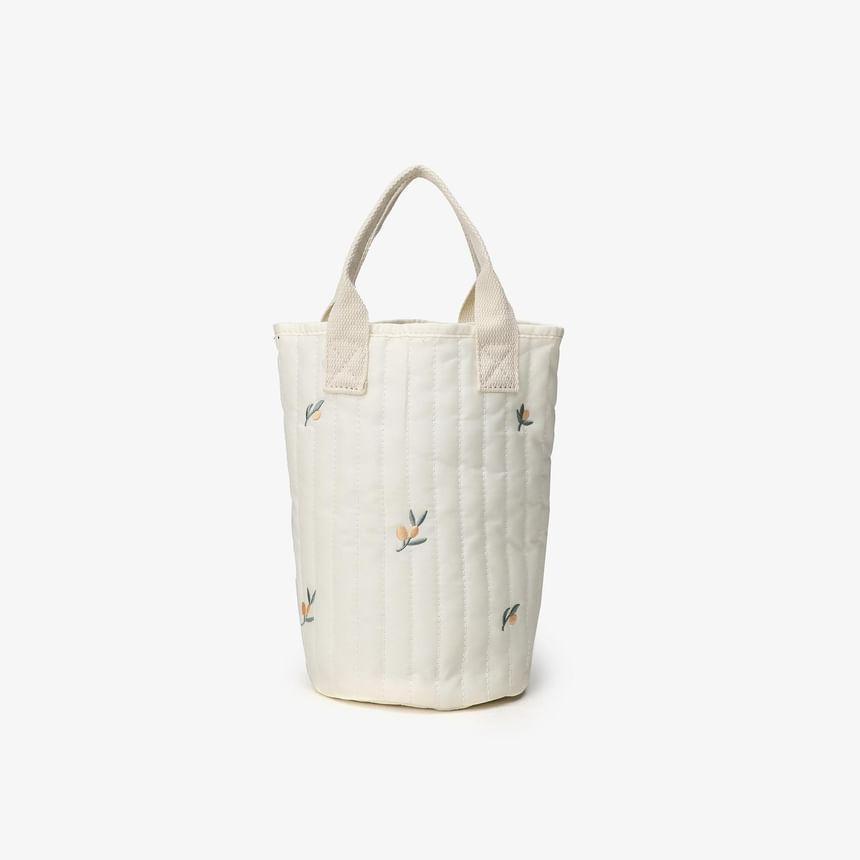 Embroidered Quilted Bucket Bag Product Image