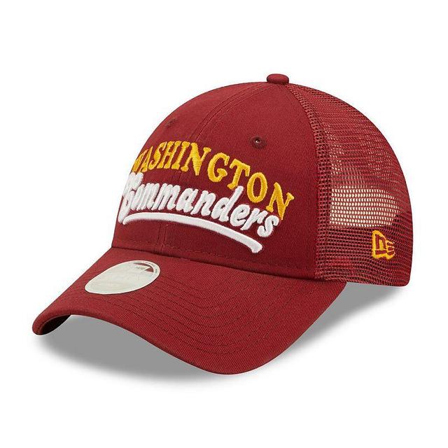 Womens New Era Burgundy Washington Commanders Team Trucker 9FORTY Snapback Hat Product Image