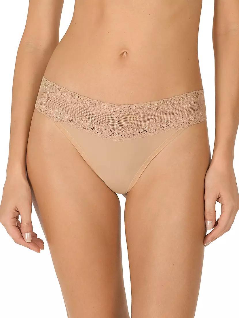 Bliss Perfection Lace Trim One Size Thong 6-Pack Product Image