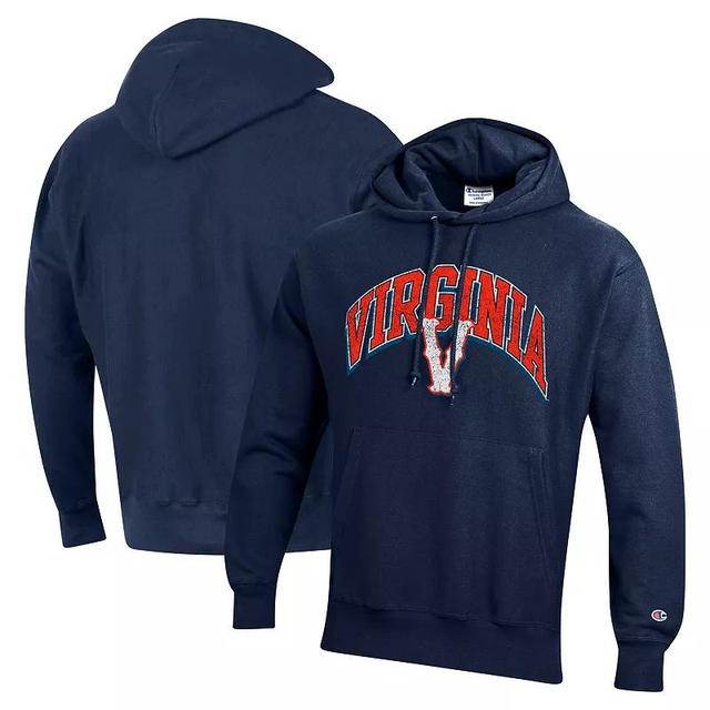 Mens Champion Virginia Cavaliers Vault Late Night Reverse Weave Pullover Hoodie Blue Product Image