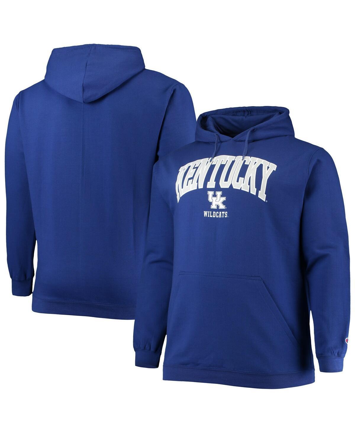 Mens Champion Royal Kentucky Wildcats Big & Tall Arch Over Logo Powerblend Pullover Hoodie Product Image