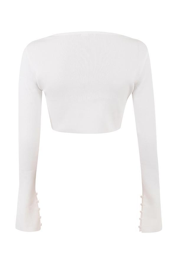 Eloise Ivory Cropped Cardigan Product Image