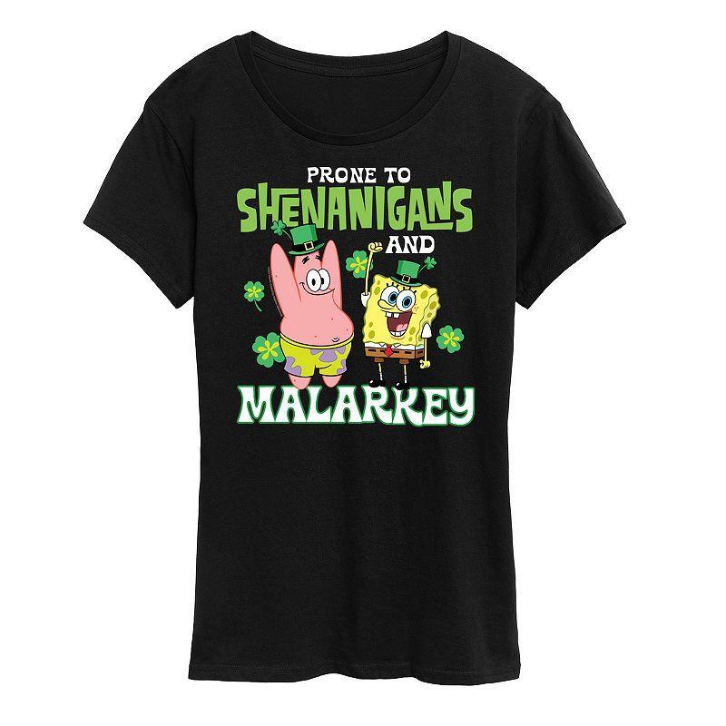 Womens SpongeBob SquarePants Shenanigans And Malarkey Graphic Tee Product Image