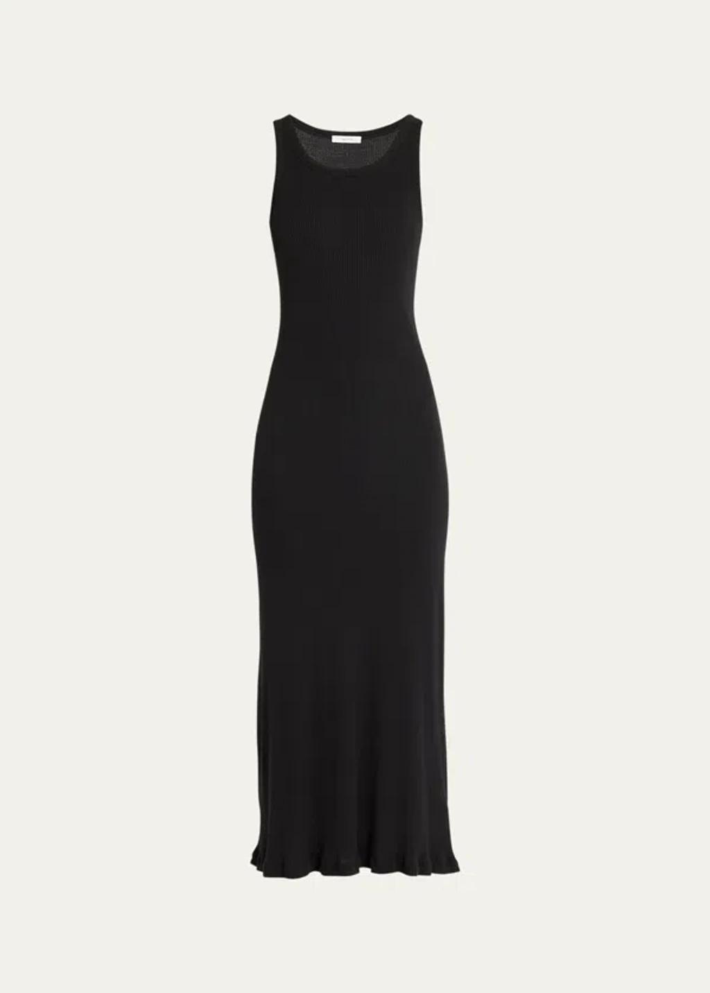 THE ROW Fleet Sleeveless Linen Knit Maxi Dress In Black Product Image