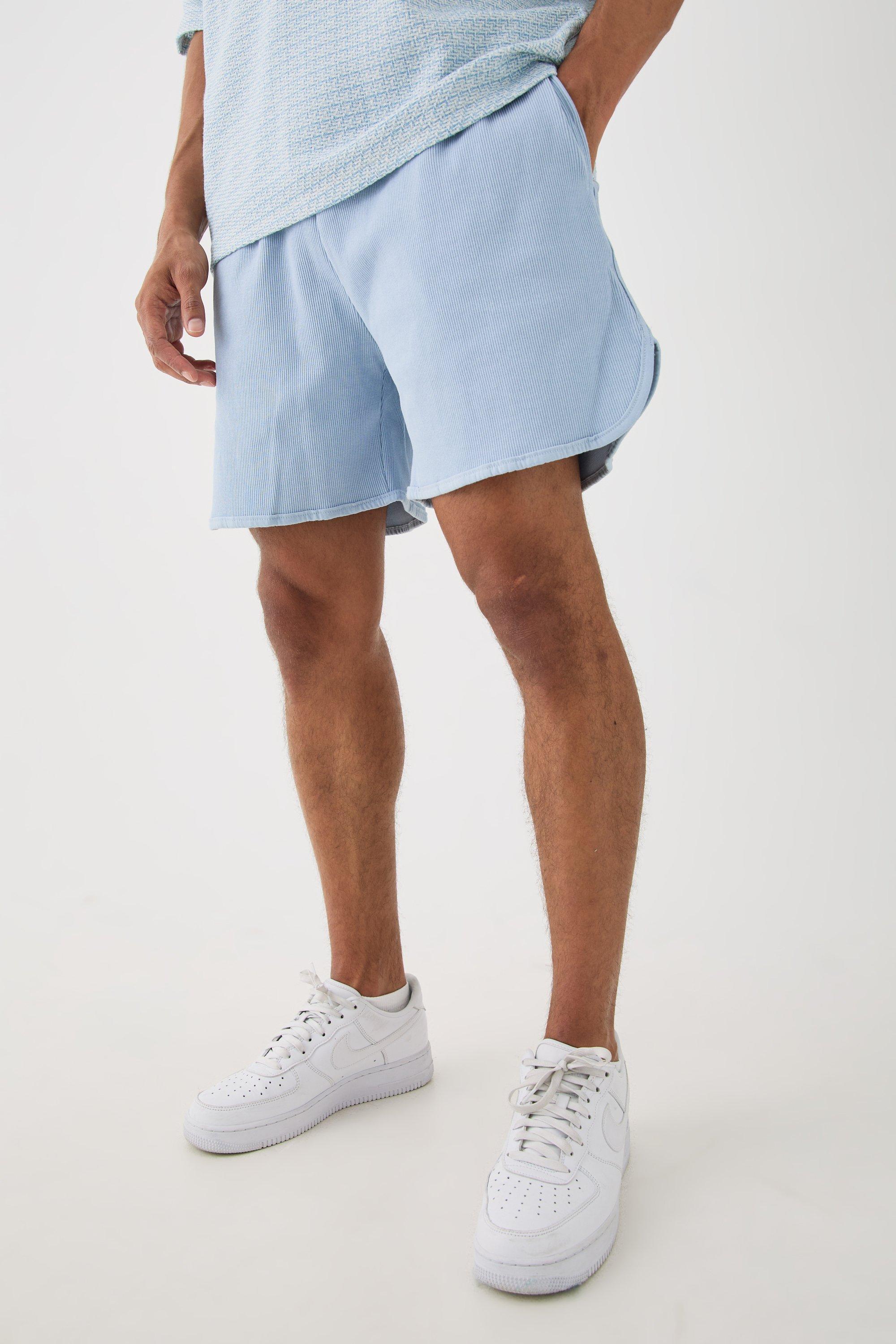 Volley Short Length Heavyweight Ribbed Short | boohooMAN USA Product Image