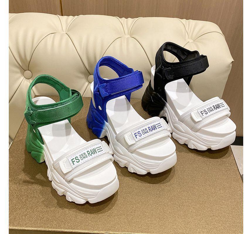 Platform Wedge Two Tone Sandals Product Image