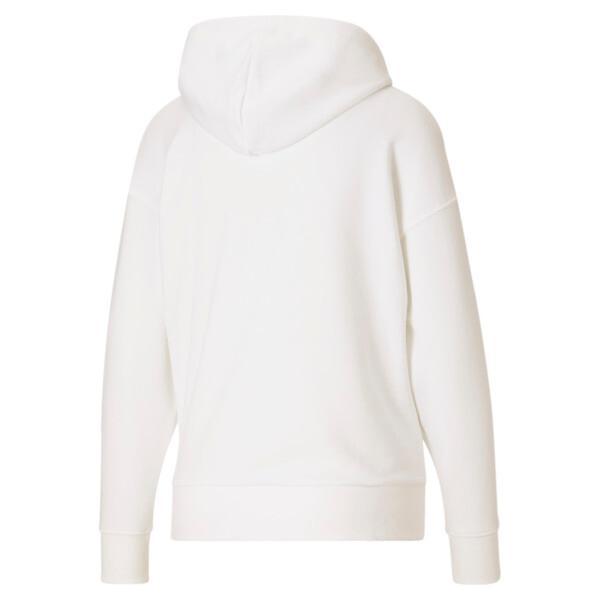 PUMA Classics Womens Logo Hoodie in White/Black Product Image