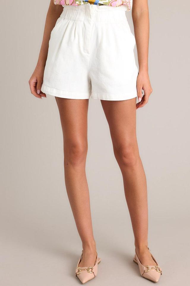 Seamless Style Ivory Denim Shorts Product Image