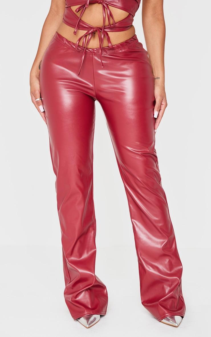 Shape Burgundy Faux Leather Leggings Product Image