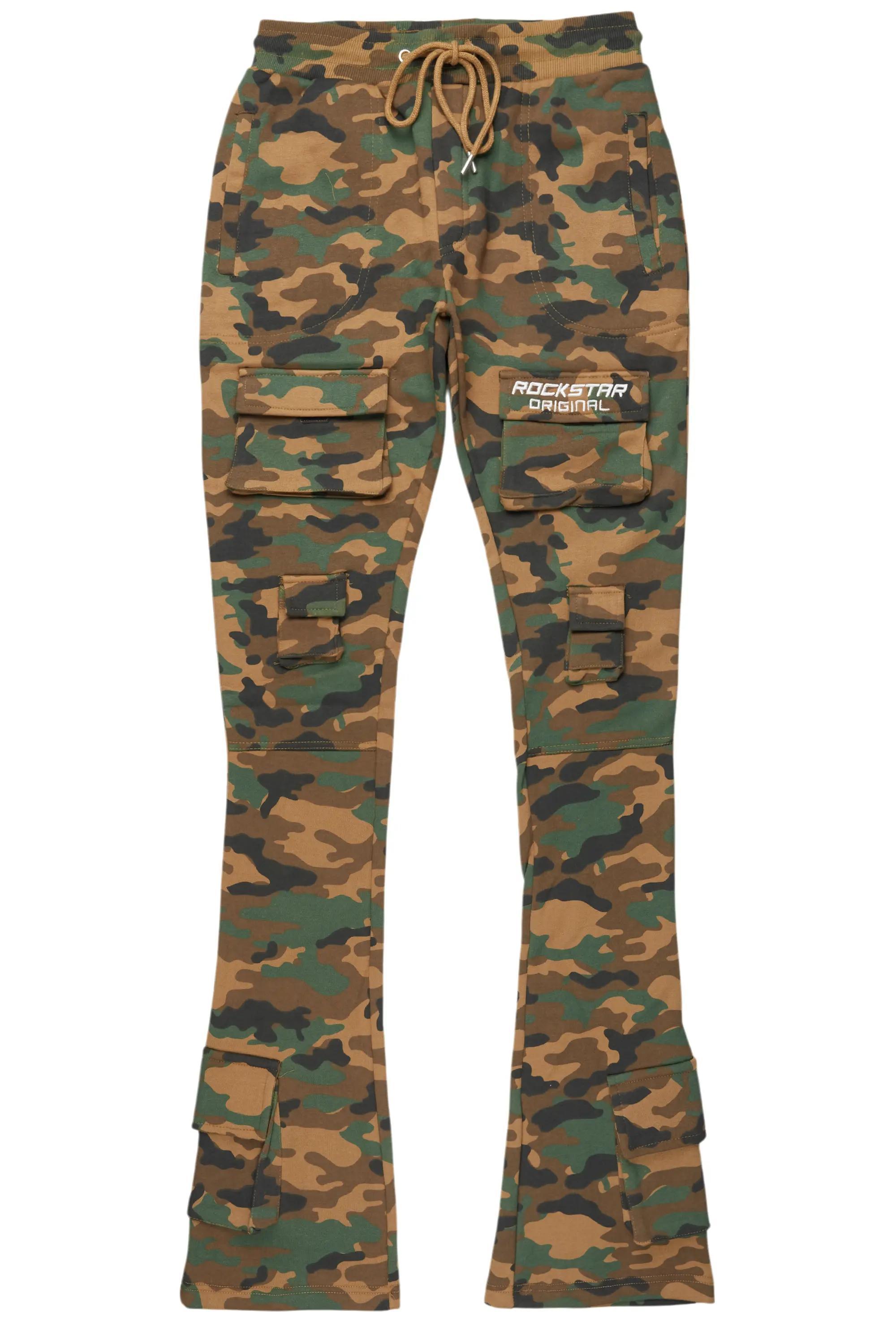 Connor Faded Camo Stacked Flare Track Pant Male Product Image