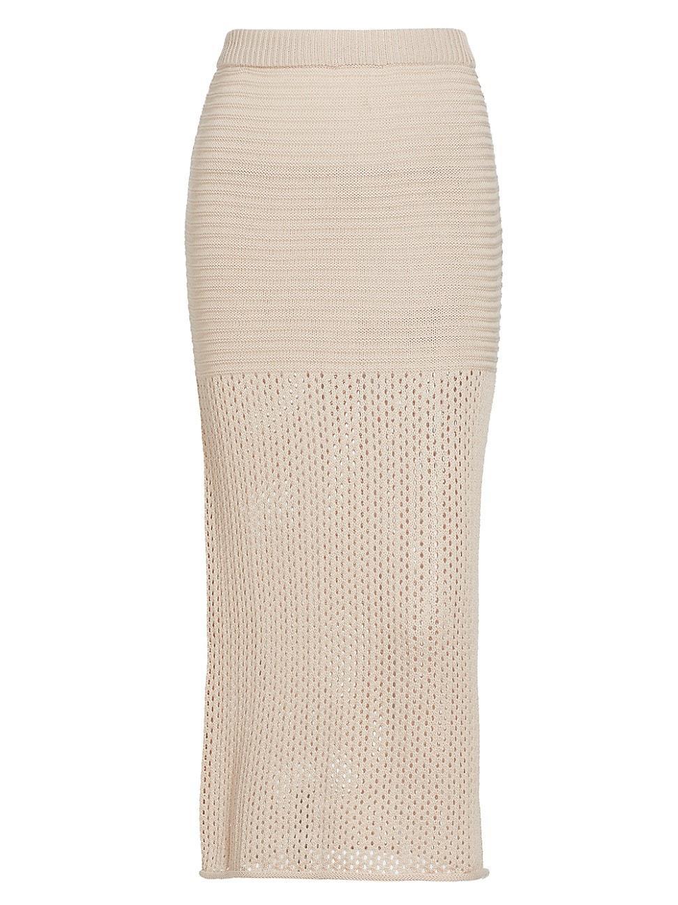 Womens Ry Textured Knit Midi-Skirt product image