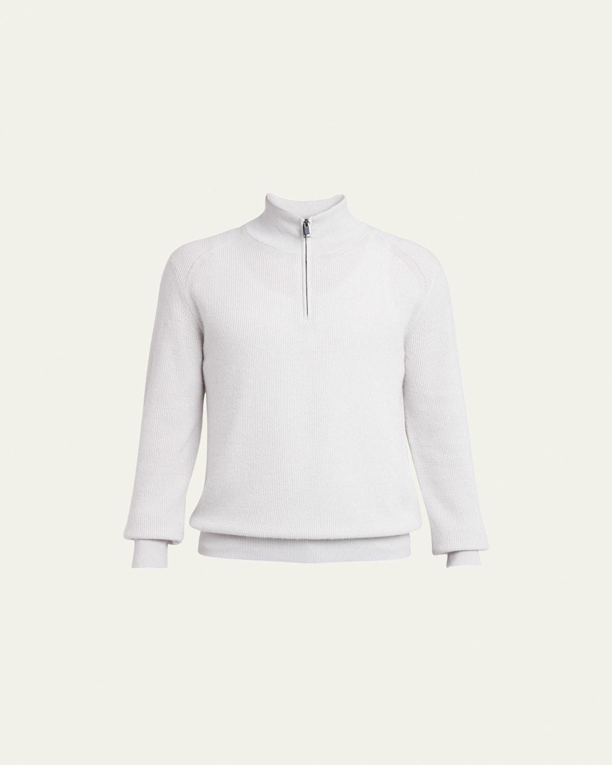 Mens Cashmere-Wool Quarter-Zip Sweater Product Image