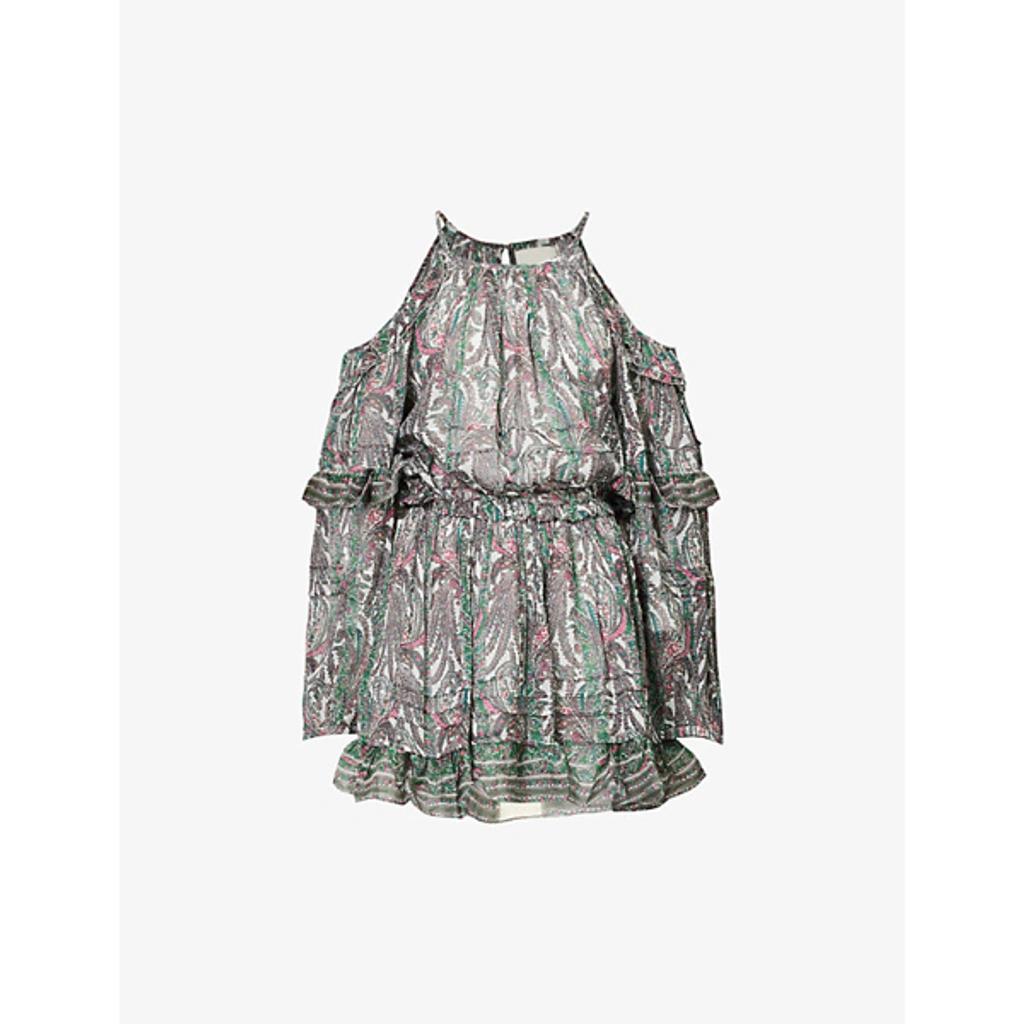 ISABEL MARANT Gabinia Printed Cotton And Silk Minidress In Ecru Product Image