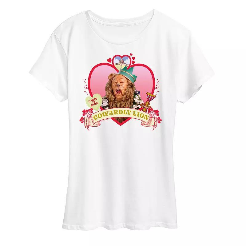 Womens Wizard of Oz Heart Cowardly Lion Graphic Tee, Girls Product Image