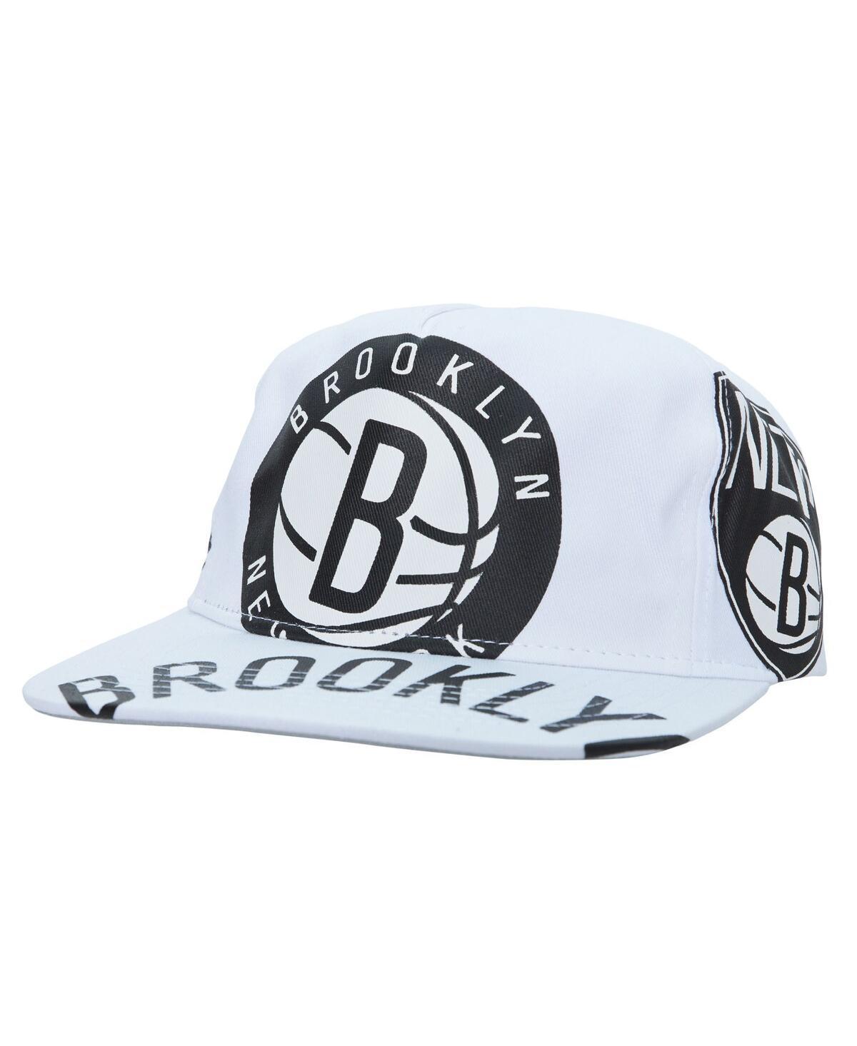 Mens Mitchell & Ness White Brooklyn Nets Hardwood Classics In Your Face Deadstock Snapback Hat Product Image