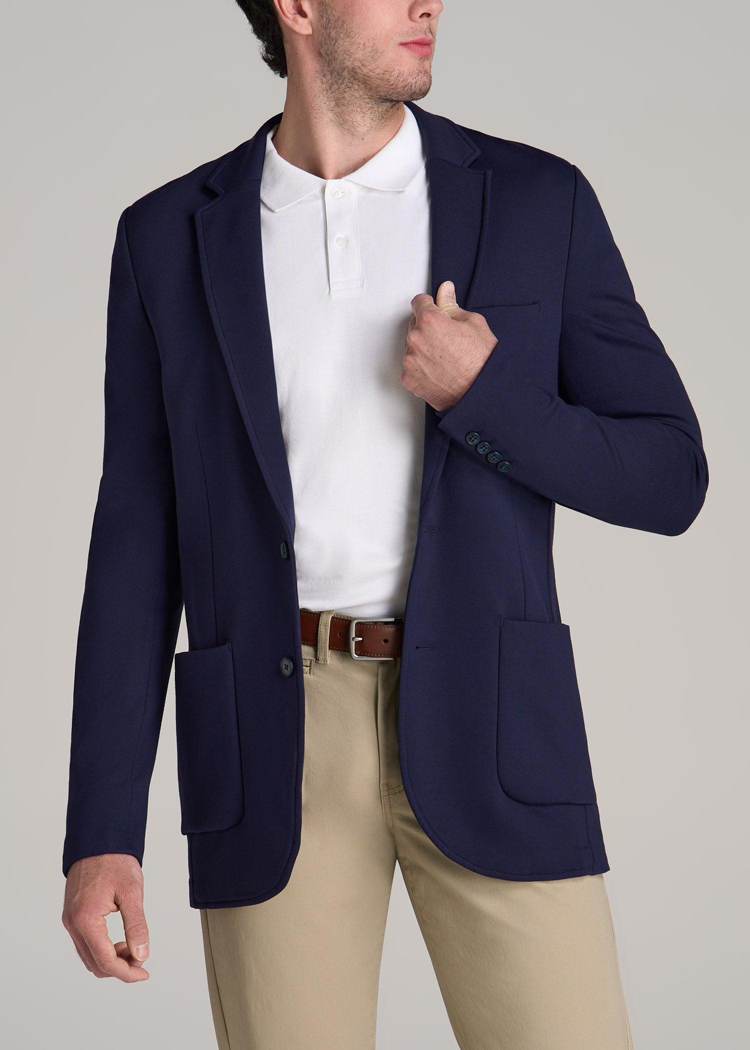 Knit Blazer for Tall Men in Patriot Blue Product Image