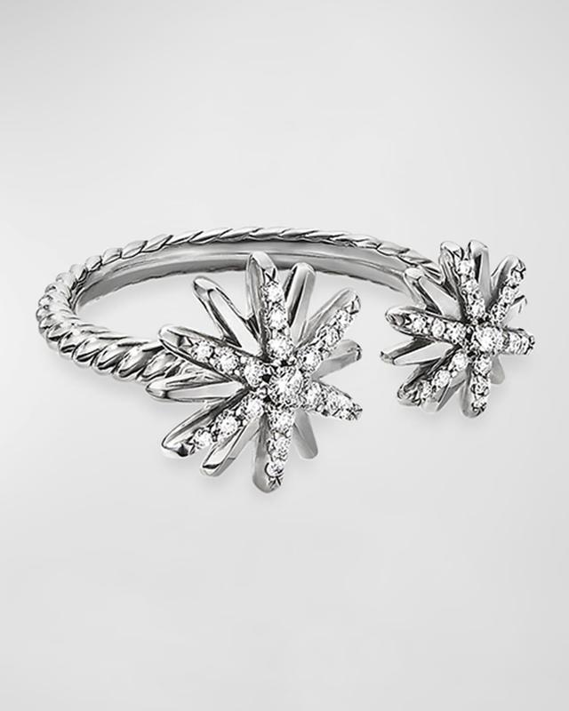 Womens Starburst Bypass Ring With Diamonds Product Image