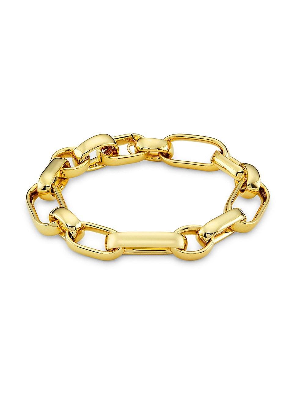 Womens 14K Yellow Gold Chunky Mixed-Link Chain Bracelet Product Image