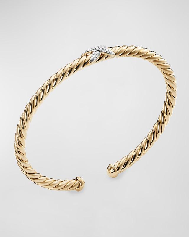 Womens X Bracelet with Diamonds in Gold Product Image