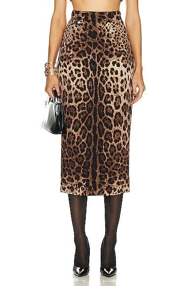 Dolce & Gabbana Pencil Skirt in Brown Product Image