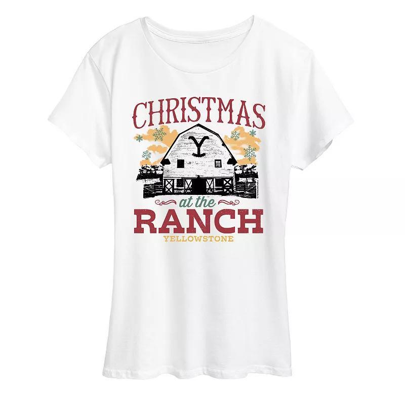 Womens Yellowstone Christmas Ranch Graphic Tee product image