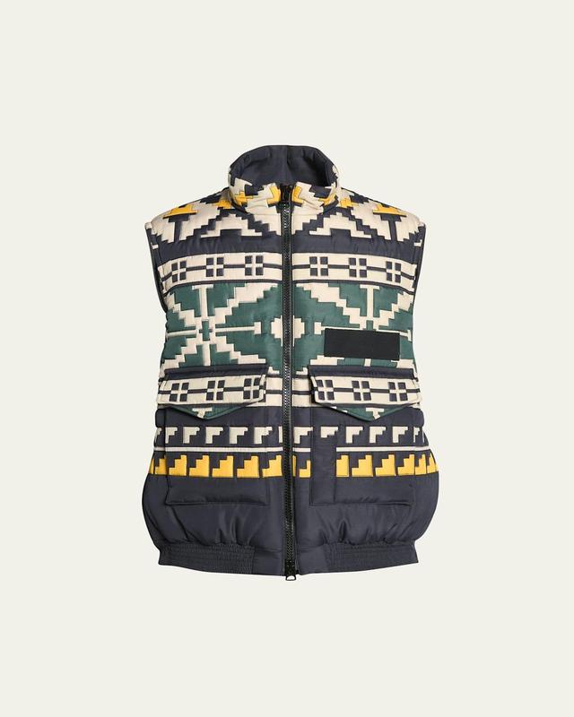 Mens Fair Isle Quilted Puffer Vest Product Image