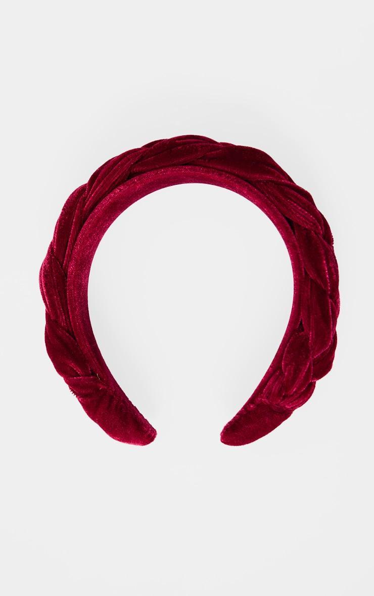 Burgundy Velvet Twist Headband Product Image