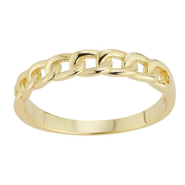 Sunkissed Sterling Sterling Silver Curb Chain Ring, Womens Gold Tone Product Image