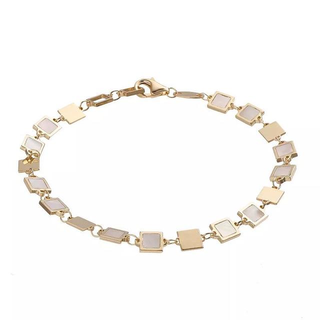 14k Gold Mother-of-Pearl Bracelet, Womens White Product Image