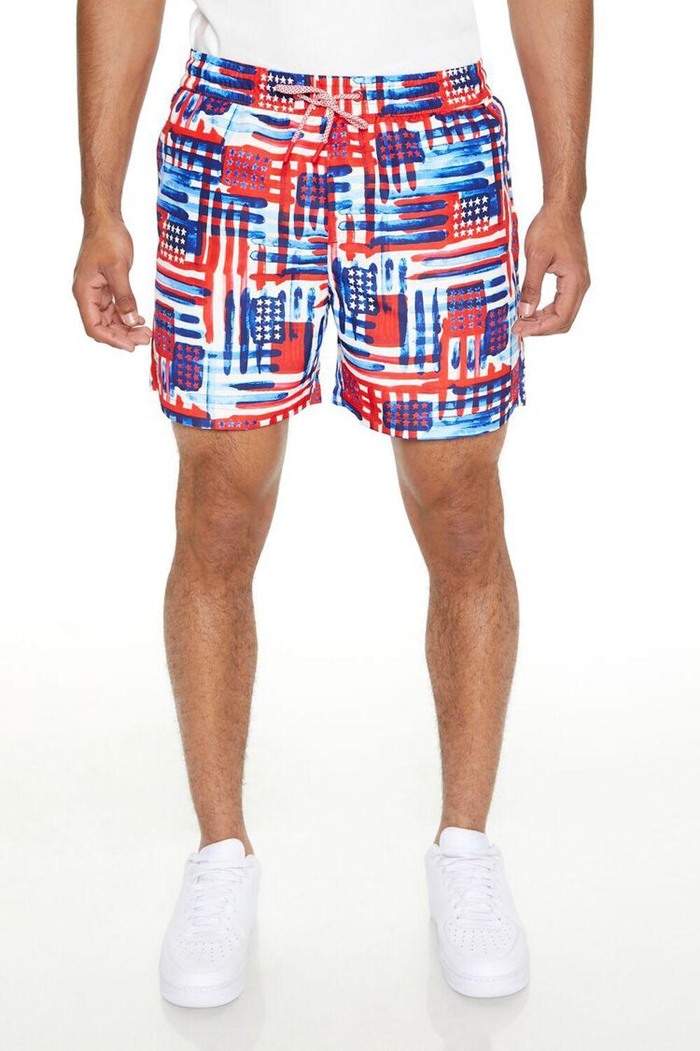 American Flag Print Swim Trunks | Forever 21 Product Image