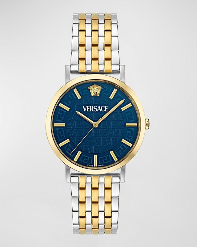 Mens Greca Slim Two-Tone Bracelet Watch, 40mm Product Image