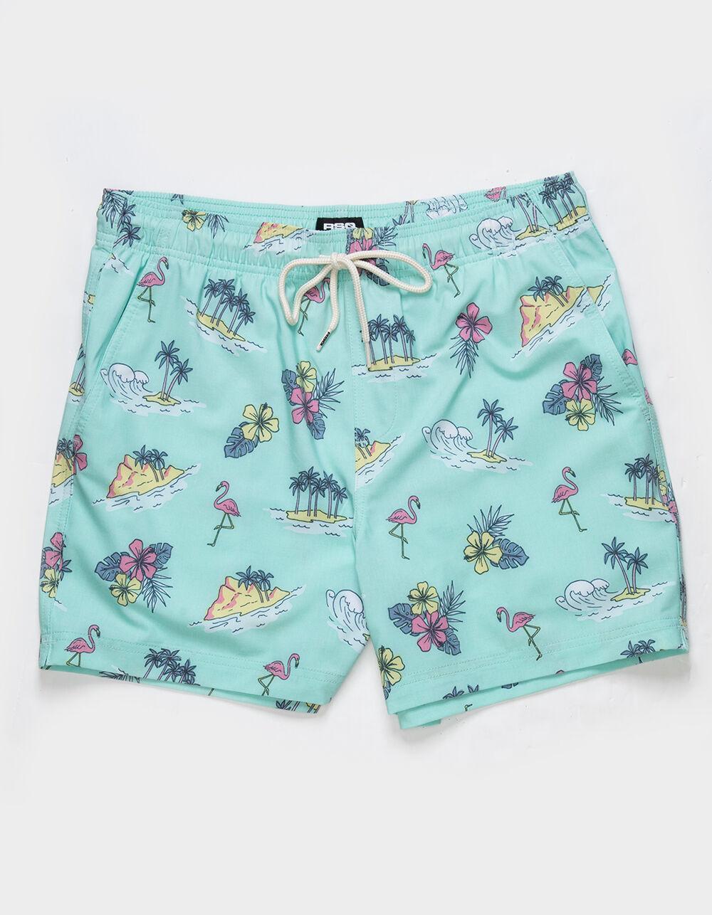 RSQ Mens Vintage Tropic 5'' Swim Shorts Product Image