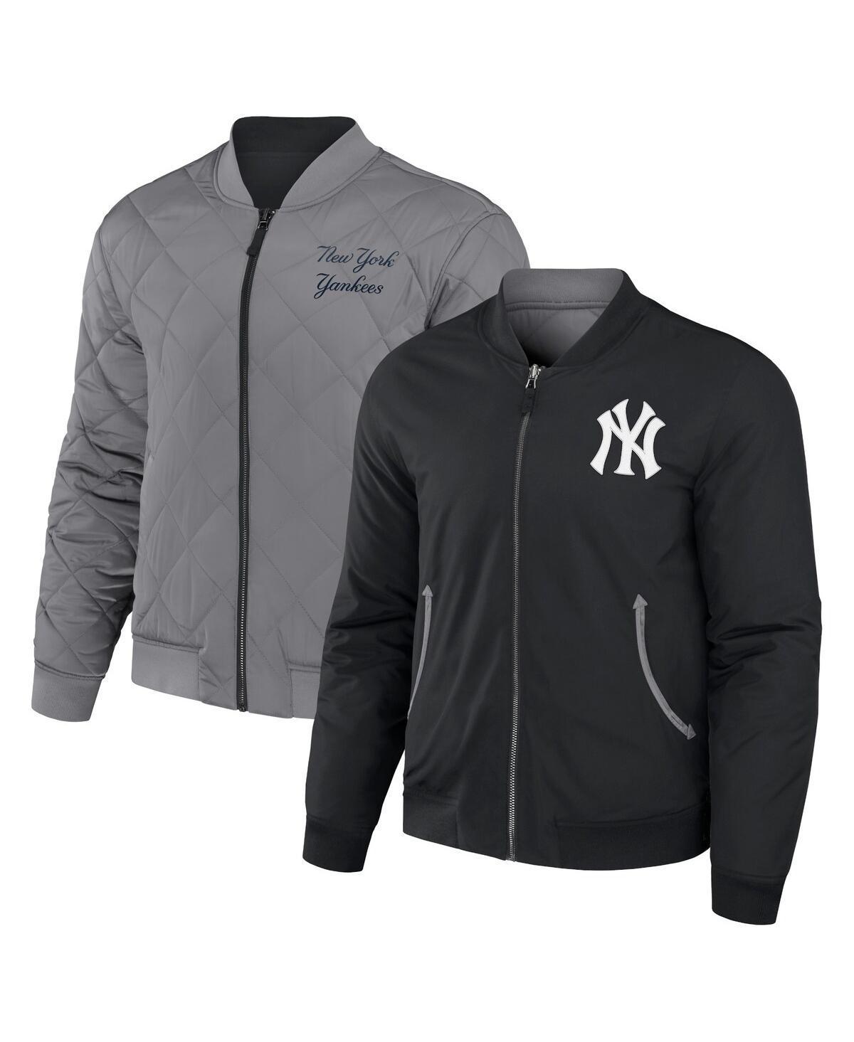 Mens Darius Rucker Collection by Fanatics Black New York Yankees Reversible Full-Zip Bomber Jacket - Black Product Image